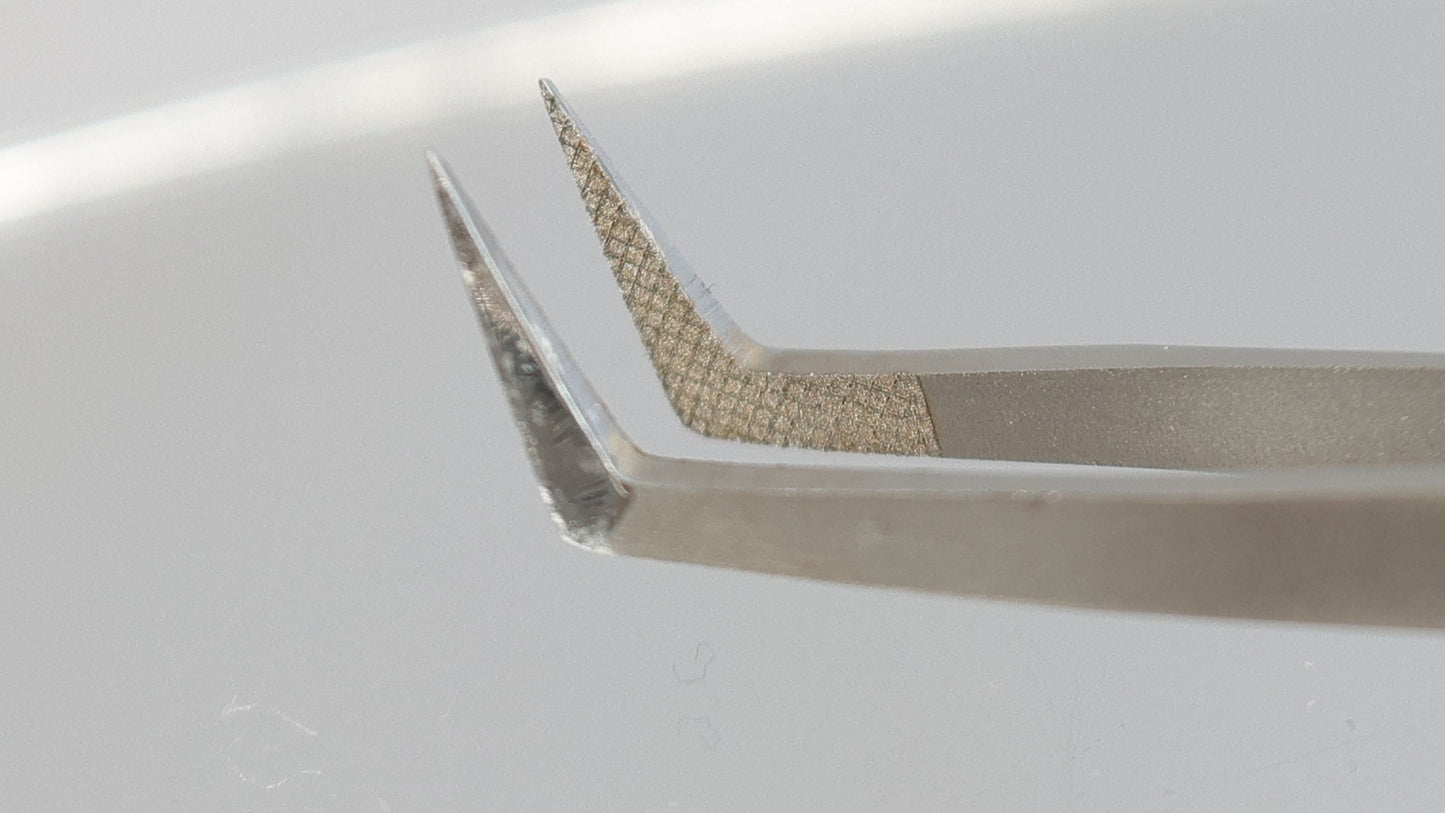 Fiber Tip & Angled Isolation Lash Extension Tweezer Set