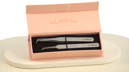 Fiber Tip & Angled Isolation Lash Extension Tweezer Set