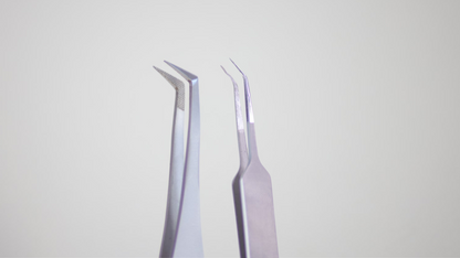 Fiber Tip & Angled Isolation Lash Extension Tweezer Set